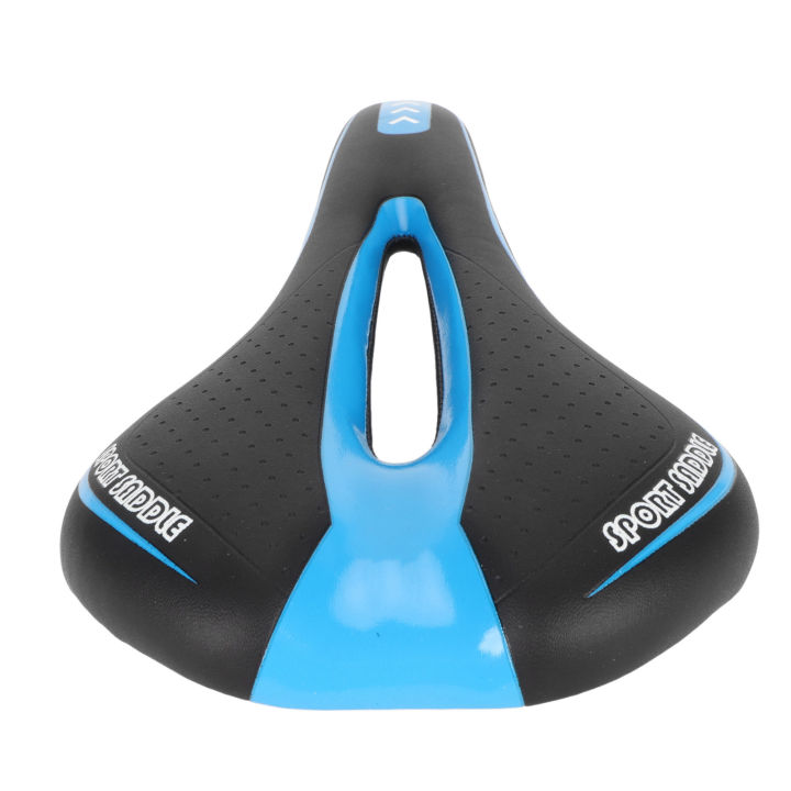 Bike Saddle Replacement – Comfortable Ergonomic Design For Road, MTB & Folding Bikes (Black/Blue)