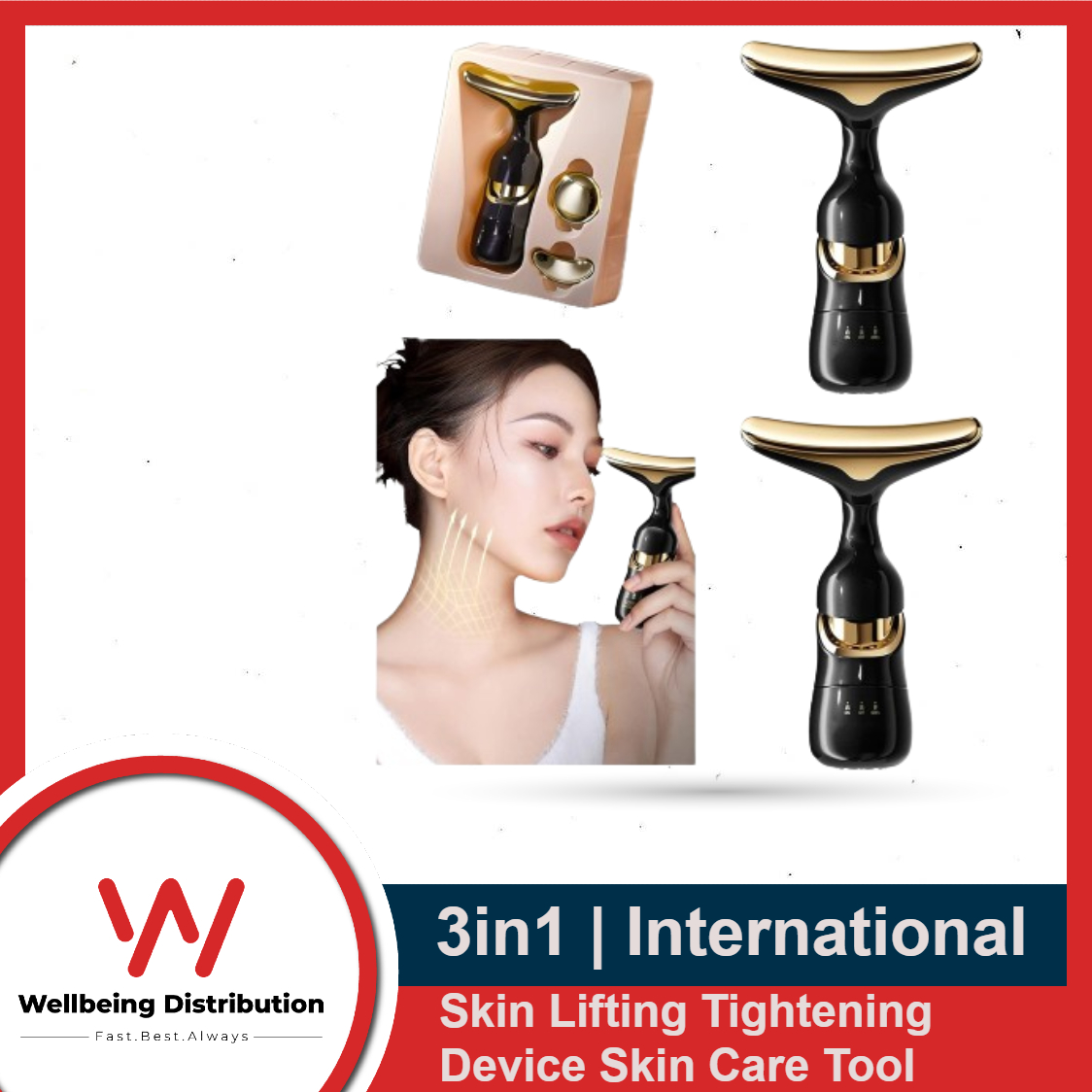 3 IN 1 EMS Face Lifting Massager Neck Firming Eye Massage Skin Fine Lines Beauty Tools Skin Lifting Tightening Device Skin Care Tool