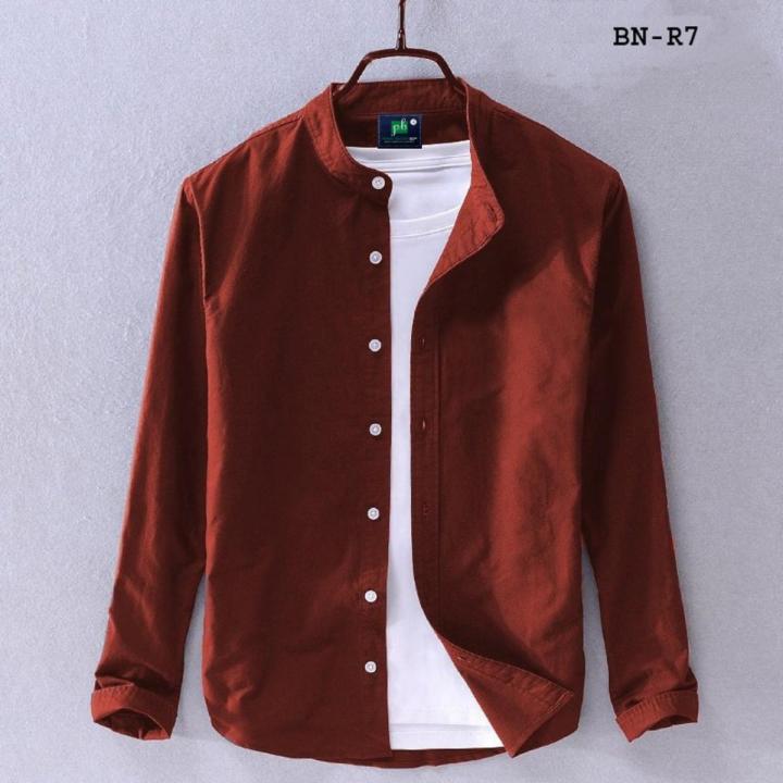 Red Color Long Sleeve Casual Shirt For Man