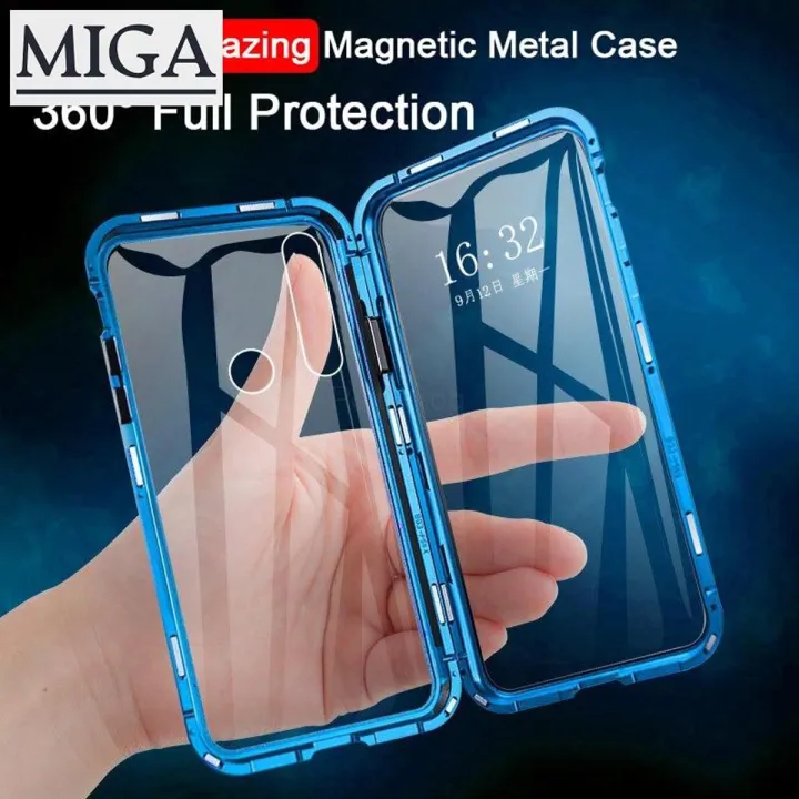 Magnetic Metal Case for VIVO Y19 Y17 /Y15 / Y12 / Y11 /Y50 /Y30 360 Dual Tempered Glass Back Hard Cover Double Side Glass