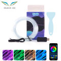 Neon Car Led Strip Rgb Usb Ambient Led Lighting Kit With Fiber Optic For Car Interior Decoration Center Console Dashboard. 