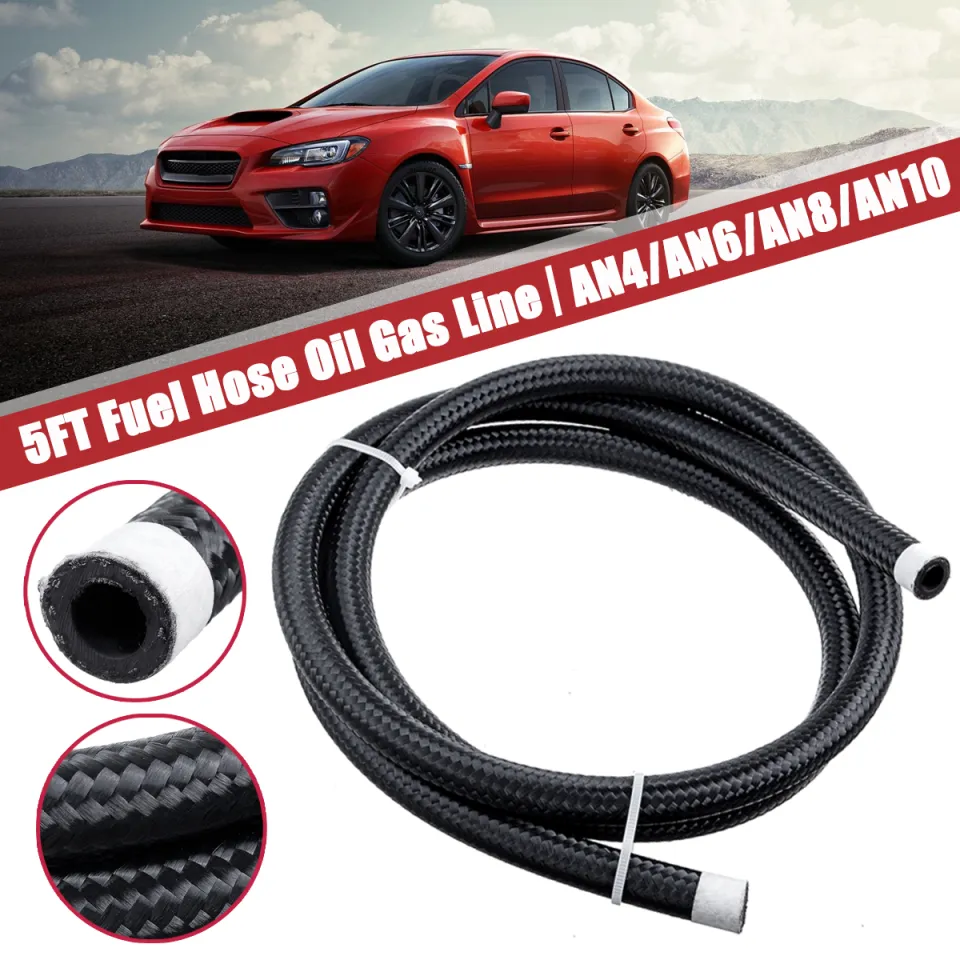 EMUSA Black Nylon Braided Stainless Steel Fuel / Oil Hose – AN4, AN6, AN8, AN10 – Performance Fuel Line