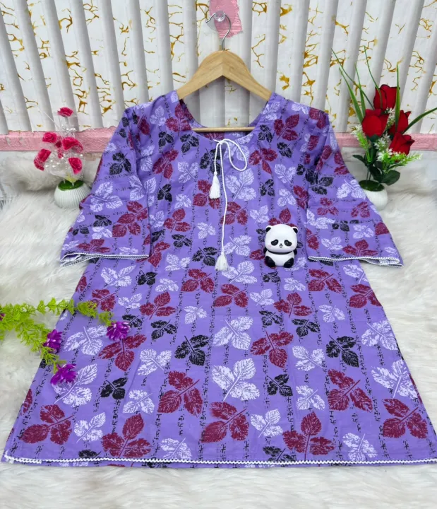 Cotton%201%20Piece%20Kurti%20Kameez%20Dress%20for%20Women%20Trendy%20Stylish%20Comfortable%20Daily%20Wear%20Fabric%20-%20Image%203