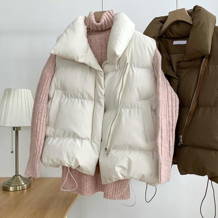 Women%20Vest%20Coat%20Women's%20Stand%20Collar%20Sleeveless%20Vest%20Coat%20with%20Zipper%20Placket%20Pockets%20Autumn%20Winter%20Solid%20Color%20Thickened%20-%20Image%203