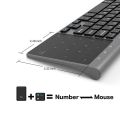 Thin 2.4GHz USB Wireless Mini Keyboard with Number Touchpad Numeric Keypad for Tablet Desktop Laptop PC-Silver gray.