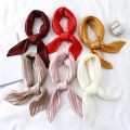 70*70cm Small Crinkle Hijab Scarf For Women Silk Satin Handkerchief Bag Scarfs Female Sqaure Headband Hair Scarves For Ladies.