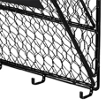 3 Tier Metal Mesh Wall Mount with Hooks Letter Document Magazine Office Sorter Bin.
