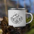 Mountain Camping Adventure Print Enamel Creative Coffee Water Milk Cups Camping Mugs Handle Drinkware Vacation Hiking Mug Gifts.