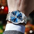 Business man Analog Quartz Stainless Steel Luminous Date Two Tone Luxury Casual Wrist Watch. 