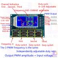 3 Channel PWM Board Module Pulse Frequency Duty Cycle Adjustable Module Signal Generator 1Hz-150Khz with LCD Display. 