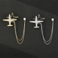 Men's Rhinestone Aircraft Chain Brooch For Fashion Accessories. 