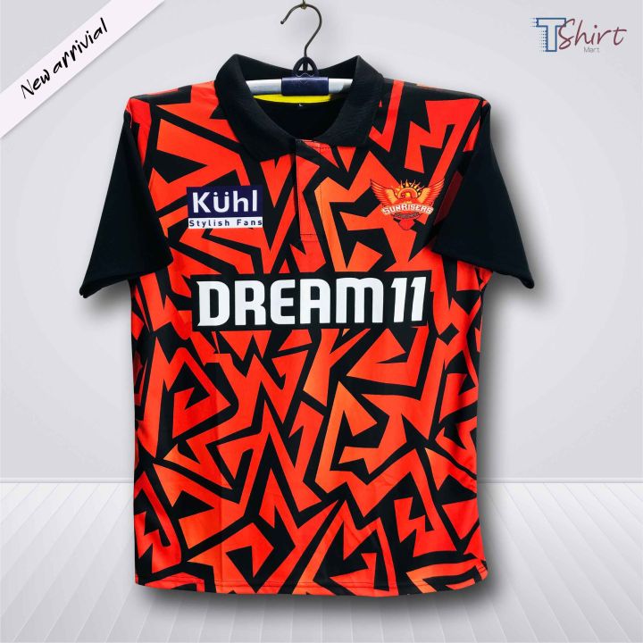 SunRisers Hyderabad Short Sleeve Cricket Jersey For Men - SH Half Sleeve Collar Polo IPL Jersey - SunRisers Jersey 2026