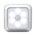 New  Powered 6 LED Square Motion Sensor Night Lights PIR Induction Under Cabinet Light Closet Lamp  for Stairs Kitchen. 