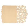 20pcs/set Wedding Invitation Card Cover Pearl Paper Laser Cut Hollow Heart Pattern Invitation Cards Wedding Anniversary Supplies--Gold. 