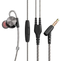 QKZ DM10 Magnetic Suction Wired Headphone HiFi Bass Stereo 3.5mm Music Headset For Phone Computer Mic Earphone.