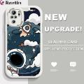 Jizetin for Redmi Note 10 / Note 10S Back Cover Cloud Astronaut Lambskin Texture PU Leather Back For Girls Boys Soft Phone Case. 