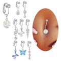Faux Belly Ring Snake Belly Piercing Clip on Umbilical Navel Belly Button Cartilage Clip on Earrings Body Jewelry.