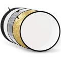 Godox 43-Inch (80cm) 5 in 1 Round Portable Collapsible Multi Disc Light Reflector for Studio and Photography - Translucent, Silver, Gold, White and Black. 