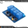 4 Channel 5V DC Relay Module. Isolated Relay Module With Screw Terminal For Arduino 4 Channels With Optocoupler Protection System for Electronics and DIY Project.. 