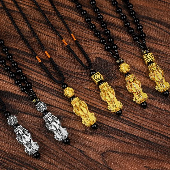 Chinese%20Traditional%20Jewelry%20Buddhist%20Beads%20Gold%20Silver%20Plated%20Piyao%20Pendant%20Women%20Men%20Good%20Lucky%20Fengshui%20Pixiu%20Necklace%20-%20Image%204