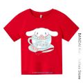 Sanrio Kids Cinnamoroll Tshirt Summer Hello Kitty Kids Cartoon Casual short-sleeved T-shirt Baby Boy Clothing Girls Clothing.