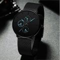 Fashion Mens Business Black Watches Luxury Stainless Steel Ultra Thin Mesh Belt Quartz Men Wrist Watch Casual Classic Male Watch. 