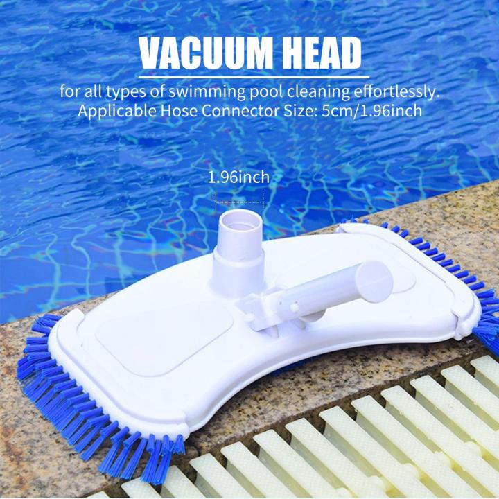 Swimming Pool Vacuum Head with Swivel Hose Connection and Clip Handle Pool Flexible Cleaning Brush Pool Surface Cleaning Tools Removes Debris Clean Corners