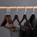 Wooden Coat Hangers Pack of 3 Suit Hangers Natural Finish Clothes Hangers-Light Wood - Hanger. 