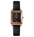 SKMEI SK1702F Black PU Leather Analog Luxury Watch For Women - RoseGold & Black. 