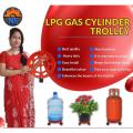 Plastic Trolley With Wheel For Water Pot, Flower Tab  Pvc Lpg Gas Trolley For Bottle With Wheel For Easy Moving - Kitchen Rack - kitchen rack. 