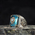 1Pcs Turkish Signet Ring For Men handmade luxury ring for men boy gents. 