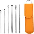 6pcs Ear Cleaning & Pick Set Portable Stainless Steel Set With Lather Case. 