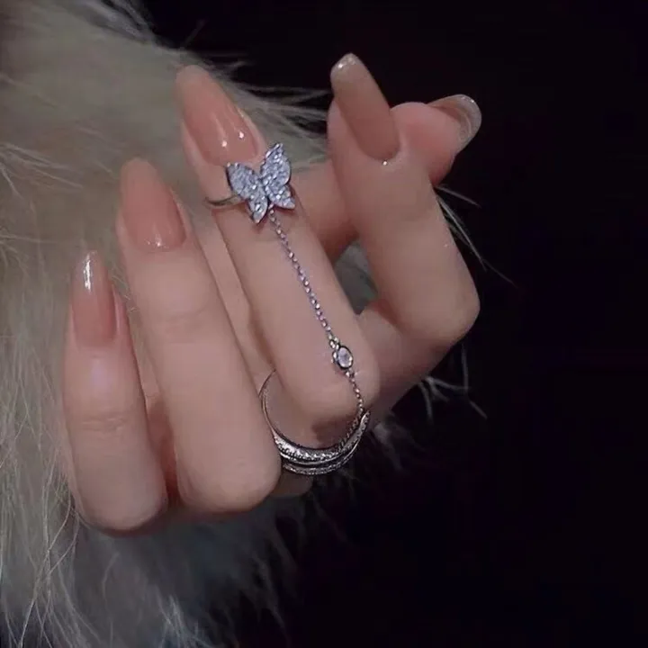 Double%20Finger%20Chain%20Rings%20For%20Women%20Korean%20Punk%20Butterfly%20Ring%20with%20chain%20-%20Image%205