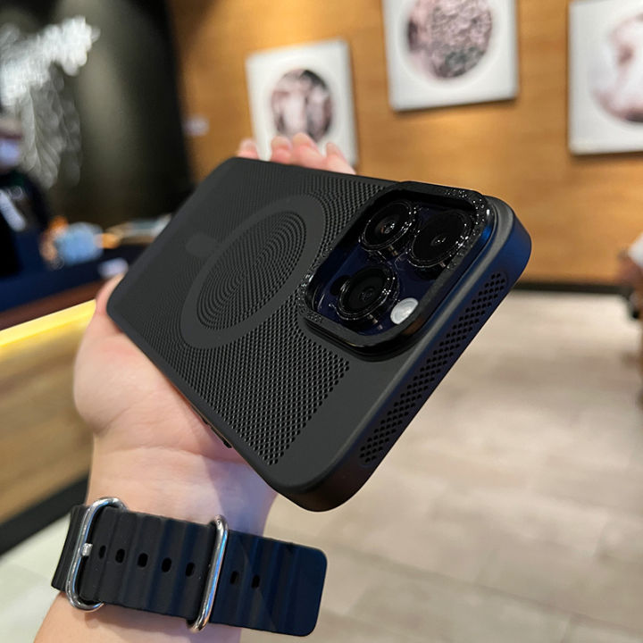 Summer%20Cooling%20Vents%20Magnetic%20Case%20For%20iphone%2014%20pro%20max%20case%20iPhone%2011%2012%2013%20Pro%20Max%2014%20plus%20Metal%20Camera%20Protection%20Fully%20enclosed%20Shockproof%20Hard%20back%20cover%20casing%20-%20Image%206