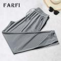 Farfi Summer Sweatpants Solid Color Plus Size Mesh Men Sweatpants.