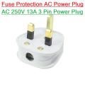 Heavy Duty Fuse Protection AC Power Plug AC 250V 13A 3 Pin Power Plug Connector For 3 Pin Socket Rewireable 3 Prong UK Electrical Power Cord Connector Male Adapter. 