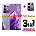 3In1 Infinix Note 50 Pro 4G Privacy Screen Soft Hydrogel Film For Infinix Note50 Note50Pro 50Pro Note40Pro+ Note40s Camera Lens Carbon Fiber Blck Film Screen Protector.