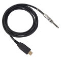 USB Guitar Cable ,USB Guitar Interface Male to 6.35mm Gold-Plated Mono Plug,Nylon Braid Recording Cable.