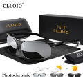 CLLOIO Aluminum Photochromic Sunglasses Men Polarized Day Night Driving Chameleon Glasses Anti-Glare Change Color Sun Glasses UV.