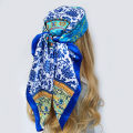 【selevn roind】Fashion Square Silk Scarf Women Headband 90*90cm Print Neck Scarfs Office Hair Band Hand Kerchief Female Bandana Headwear. 