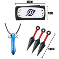 Anime Naruto Cosplay Accessories Set Kunai Shuriken Headband Ring Pendant Action Figure Akatsuki Kakashi Prop Toy Gift. 