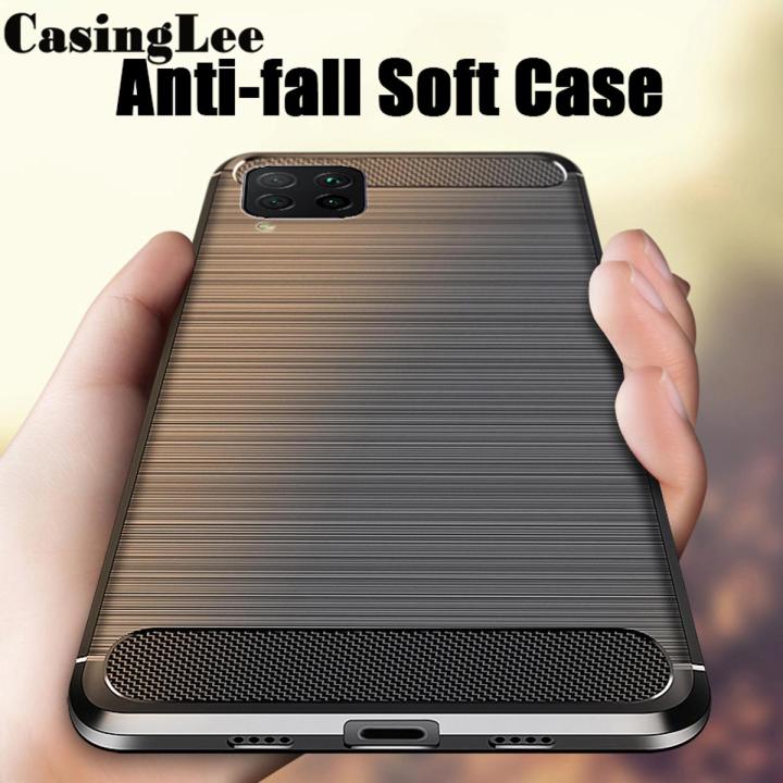 Casinglee For Samsung Galaxy M12 Case Carbon fiber drawing Soft