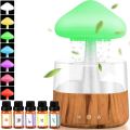 Rain cloud humidifier rain colorful mushroom cloud raindrop atmosphere lamp night light essential oil small aromatherapy machine. 