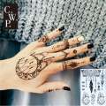 【beauty code store】#BH1701 1 Black Henna Moon and Sun Tribal pattern Temporary Tattoo for Hands  Inspired Body Stickers. 