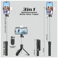 Multifunctional 4 in 1 Portable Adjustable & Foldable Monopod Selfie Stick & Tripod with Selfie Light & Wireless Bluetooth Remote Control - Selfie Stick - By Cyber Mart.