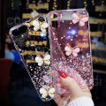 For Vivo Y21 Cover + Crystal Wrist Strap Fashion 3D Rhinestone Butterfly Shiny Glitter Girls Phone Case Clear Soft Silicone Bumper Shockproof Protective Back Cover. 