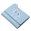 Women short wallet cute cat credit card money wallet leather small purse girls cat money bag card holder ladies female hasp. 