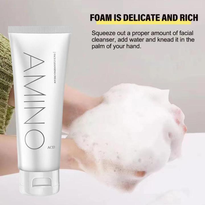 Amino Acid Cleansing Mousse Moisturizing Oil Control Brightening Facial Deep Removal Acne Mites Cleaning Foam Cleanser Skin G0A1