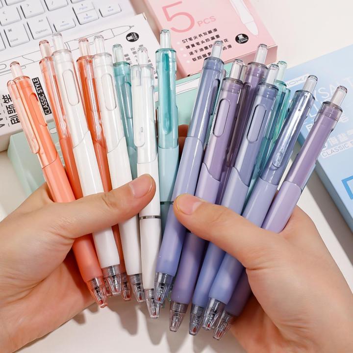 Pen Action 5Pcs/Box Solid Color Click Action Pen Super Beautiful