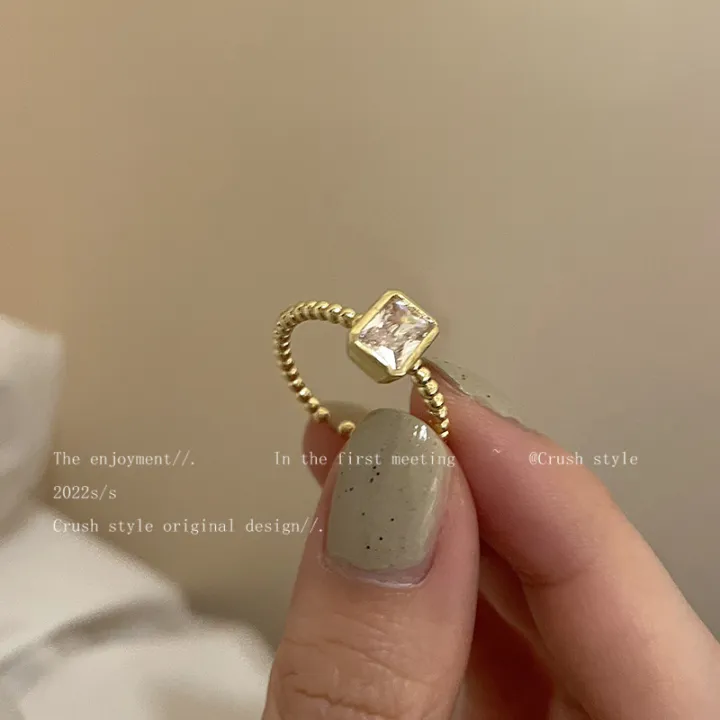 Japan%20and%20South%20Korea%20Geometric%20Square%20Zircon%20Ring%20Women's%20Fashion%20S925%20Silver%20Stripe%20Open%20Ring%20ins%20Design%20Sense%20Index%20Finger%20Ring%20-%20Image%206